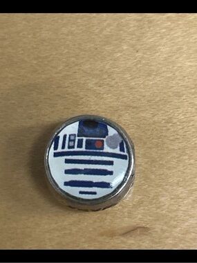 CHARMED MEMORIES 925 Disney Sterling Silver Star Wars charm R2D2 flat round disk